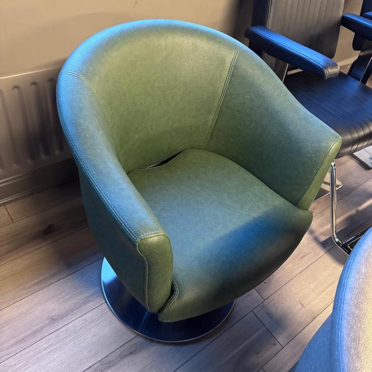 groen ronde kappersstoel pompstoel kapsalon kapper, Huis en Inrichting, Woonaccessoires | Overige, Nieuw, Ophalen of Verzenden