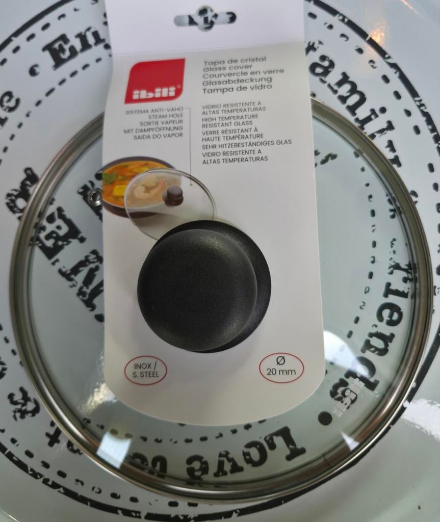 Universeel glazen deksel 20 cm., Ophalen of Verzenden, Nieuw, Glas, Overige typen