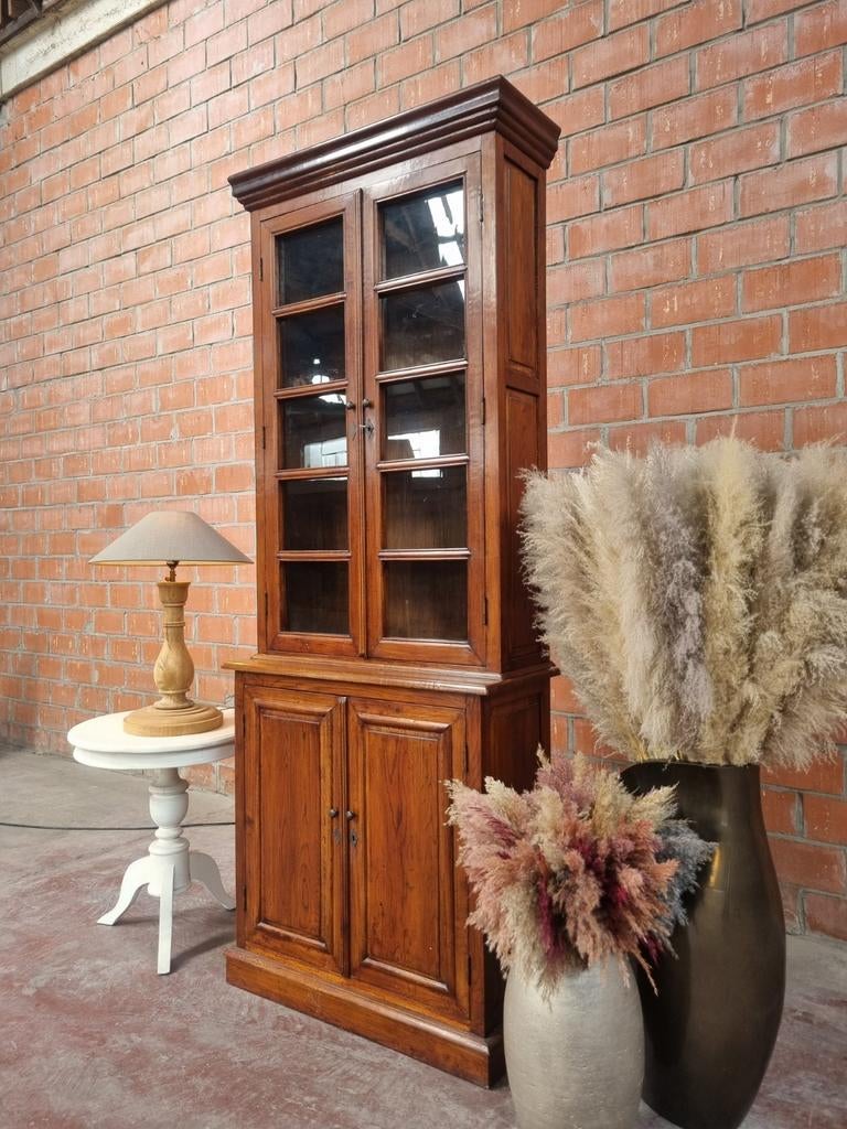 Eiken flamant buffetkast/vitrinekast GRATIS LEVERING, Ophalen, Flamant, 25 tot 50 cm, Met deur(en)