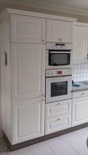 volledige keuken, Huis en Inrichting, Keuken | Complete keukens, Gebruikt, Hoekkeuken, Crème, Kunststof, Hoogglans of Gelakt, Ophalen