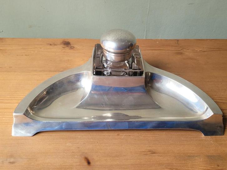 Art Nouveau inktpot in sterling zilver 800, Antiek en Kunst, Antiek | Zilver en Goud, Zilver, Ophalen of Verzenden