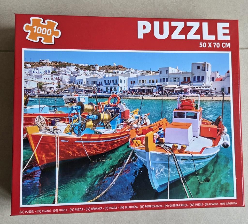 Puzzel boten 1000, Hobby & Loisirs créatifs, Sport cérébral & Puzzles, Enlèvement ou Envoi, 500 à 1500 pièces, Utilisé, Puzzle