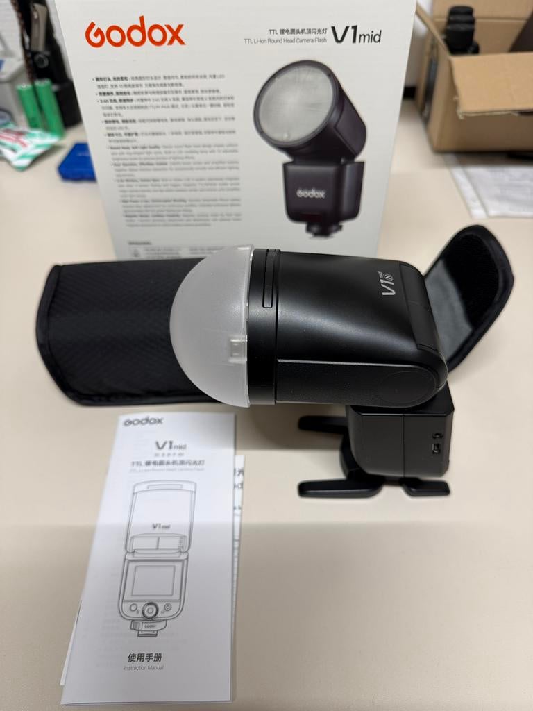 Godox V1 mid N voor Nikon, splinternieuw en nieuwste model., TV, Hi-fi & Vidéo, Photo | Flash, Enlèvement, Neuf, Nikon, Inclinable