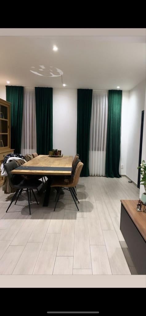 rideaux en tissu velours (vert), Maison & Meubles, Enlèvement, Vert