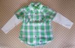 Groen geruit hemdje + T-shirt S. Oliver, mt 92/98, Kinderen en Baby's, Kinderkleding | Maat 92, Gebruikt, Ophalen of Verzenden