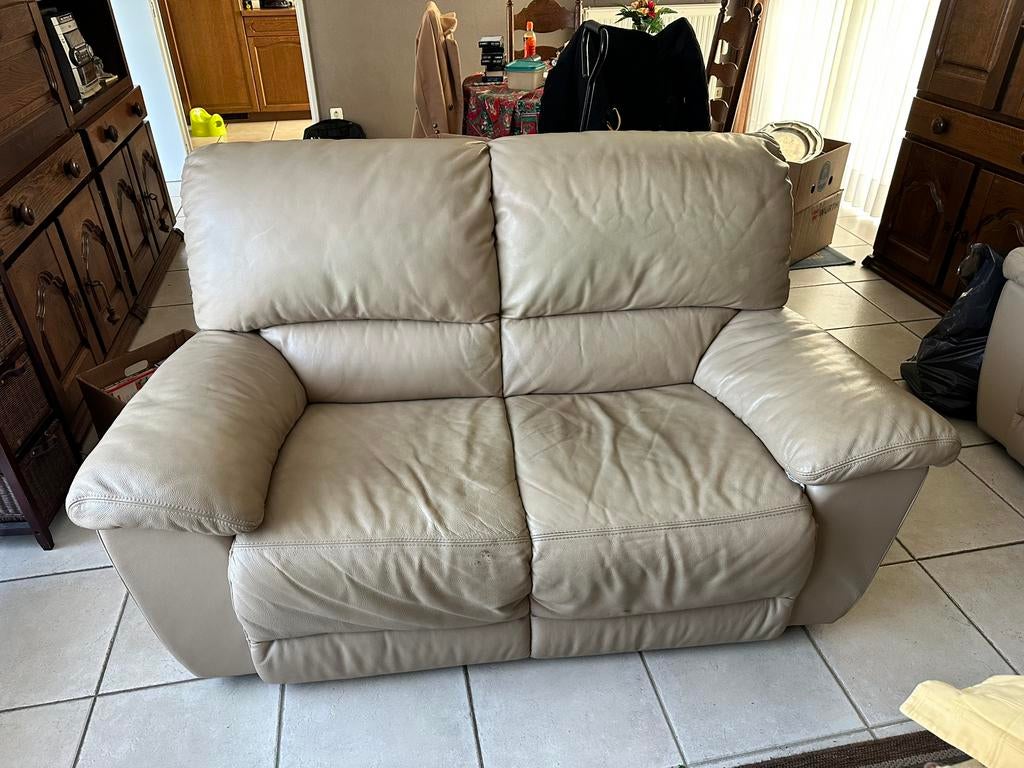 Leder salon met relax, Ophalen of Verzenden