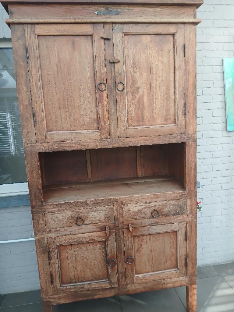 Wandkast teak, Ophalen, 200 cm of meer, Teakhout, Zo goed als nieuw