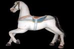 Cheval à bascule ancien en bois - peint à la main - pièce or, Collections, Collections Animaux, Enlèvement