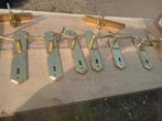 11 paar deurklinken in messing, Ophalen, Gebruikt, Koper of Messing, Klink of Kruk
