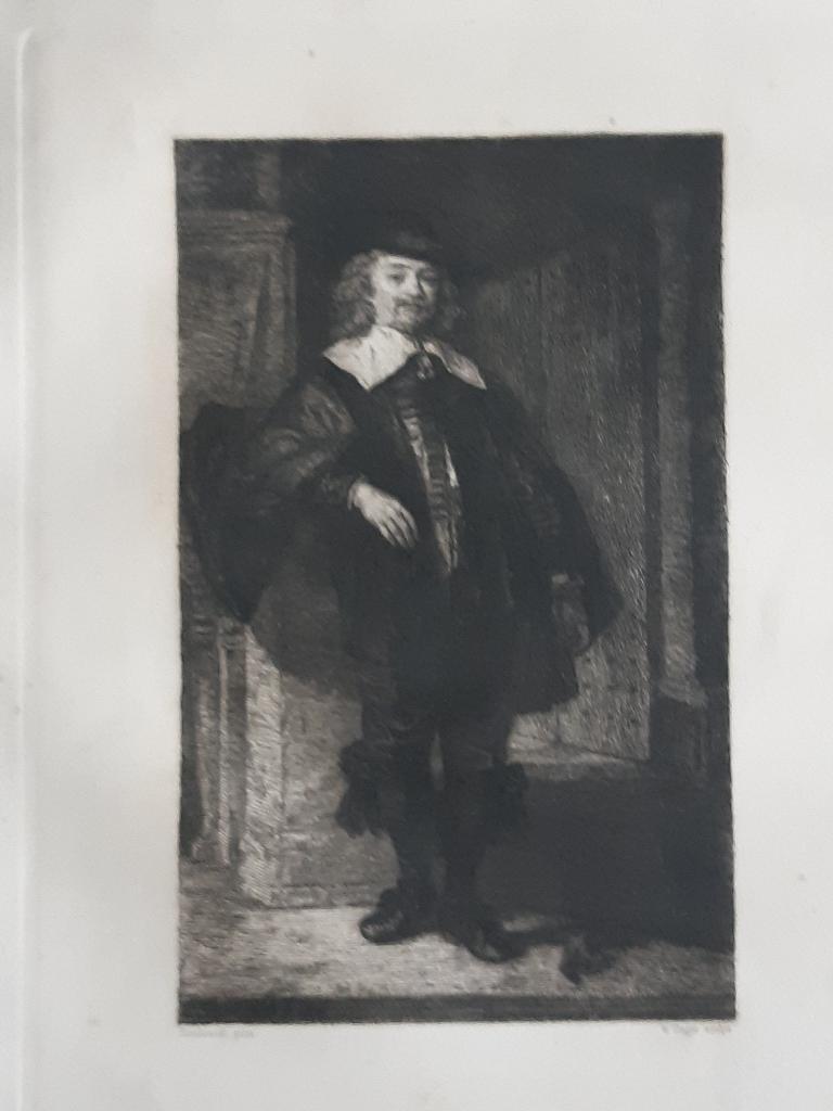 ets William Unger (1886) naar Rembrandt, Antiquités & Art, Art | Eaux-fortes & Gravures, Eau-forte, Portrait, 1800 - 1899, Enlèvement ou Envoi