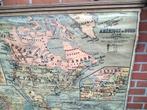 Zeer   oude   schoolkaart   van  noord   amerika, Antiek en Kunst, Ophalen of Verzenden