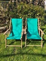 Set strandstoelen, Tuin en Terras, Tuinstoelen, Ophalen, Gebruikt, Hout, Verstelbaar