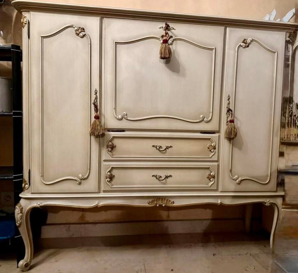 Armoire de bar/secrétaire vintage de style Louis XVI, Enlèvement, Utilisé