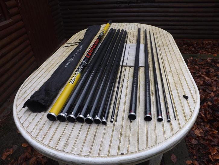 vaste hengel merk SPRO 950 een CARPOLOGY topset van 5 delen, Sports nautiques & Bateaux, Pêche à la ligne | Poissons blancs, Comme neuf