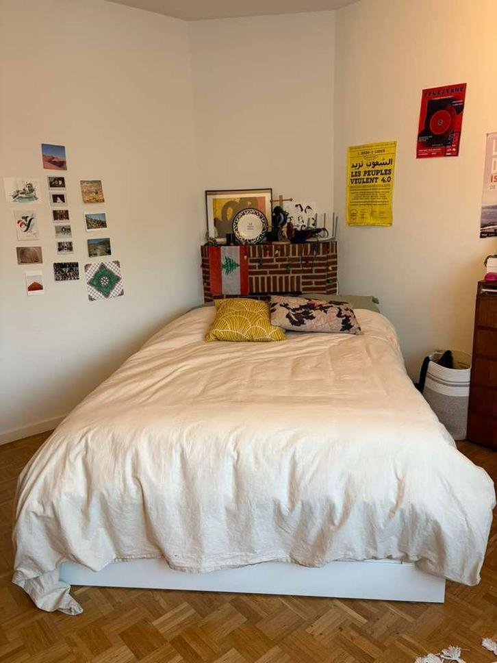 Lit 2 places & sommier bois (BRIMNES IKEA), Maison & Meubles, Chambre à coucher | Lits, Neuf, Deux personnes, 180 cm, 200 cm, Bois