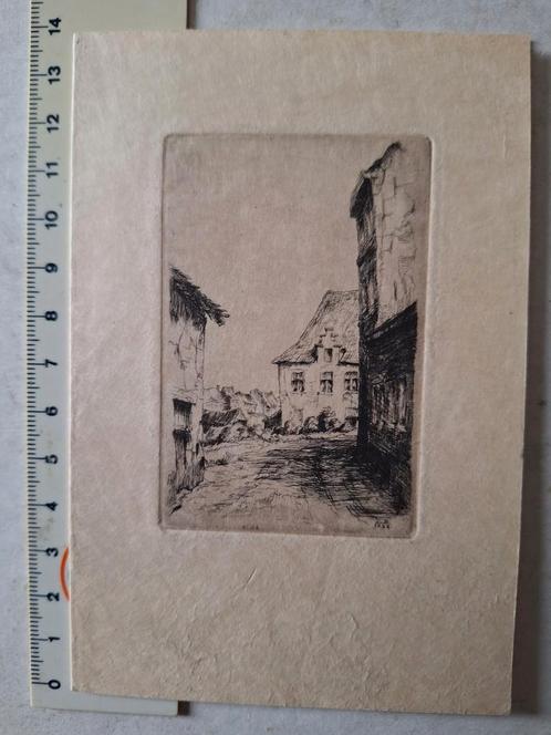 Kleine ets André Van Bastelaer uit 1938, Antiek en Kunst, Kunst | Etsen en Gravures, Ophalen of Verzenden