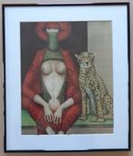 JEF VAN TUERENHOUT / FIGURATIE / KLEUROFFSET / 48x41cm KADER, Ophalen of Verzenden