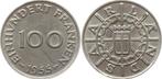 100 Franken 1955 Saarland Jaeger-Nr. 804, Duitsland, Ophalen of Verzenden, Losse munt