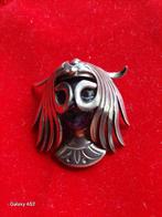 Broche Los Ballesteros du Mexique - argent avec améthyste, Enlèvement ou Envoi, Comme neuf, 4 à 7 cm, Avec pierre précieuse