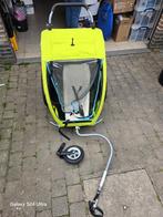 vidaXL Fietstrailer en kinderwagen 2-in-1 zwart en  geel, Ophalen, Zo goed als nieuw, Kinderwagen, Luchtbanden