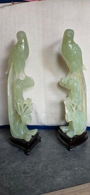 Chinese jade koppel vogeltjes  beschikbaar voor biedingen