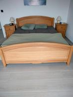 Massief bleek eiken slaapkamer (bed, ladenkast, kleerkast, s, Ophalen, Zo goed als nieuw, Hout