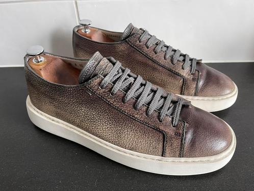 Santoni sneakers maat 8 / 42, Kleding | Heren, Schoenen, Zo goed als nieuw, Sneakers, Bruin, Ophalen of Verzenden