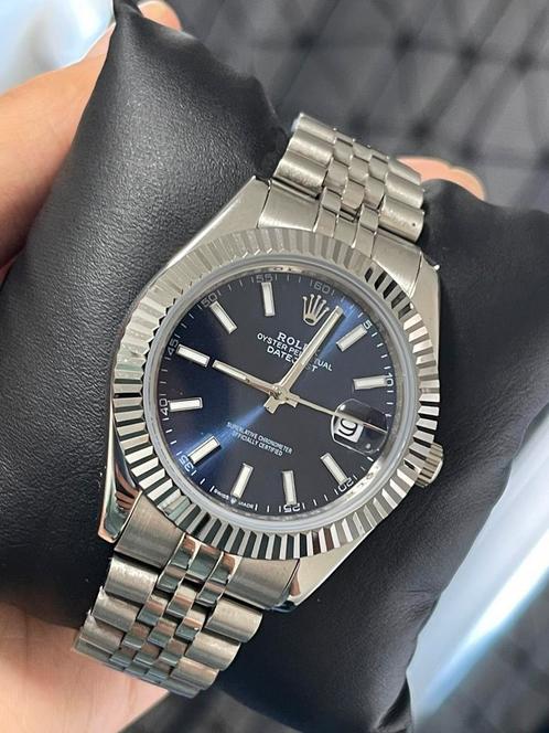 Rolex Datejust blauw 41mm oyster perpetual, Kleding | Heren, Overige Herenkleding, Nieuw, Ophalen