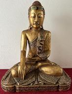 Ancien Bouddha Mandalay en Bois Massif des Années 50, Antiquités & Art, Enlèvement ou Envoi