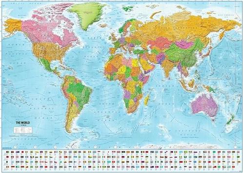 XXL wereldkaart poster SNELLE GRATIS LEVERING, Verzamelen, Posters, Nieuw, Verzenden