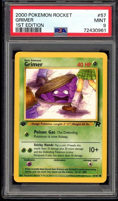 Grimer 1ère édition PSA 9 - 57/82 - Team Rocket 2000, Hobby & Loisirs créatifs, Jeux de cartes à collectionner | Pokémon, Comme neuf