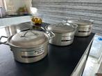 Lot de 3 casseroles en Aluminium – Grandes Tailles, Ophalen, Zo goed als nieuw, Aluminium