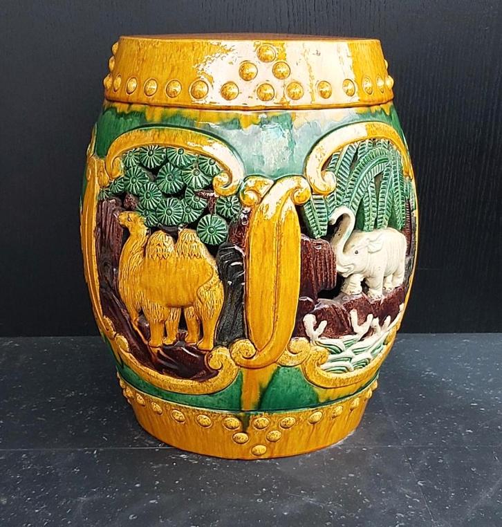 Chinese sancai geglazuurde keramische mid century tuin kruk, Antiek en Kunst, Antiek | Woonaccessoires, Ophalen