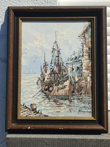 Huile sur toile marine signe florence beschikbaar voor biedingen