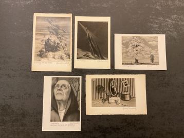 Fernand Poncelet 1919-1988 Surréalisme hadtekening op foto beschikbaar voor biedingen