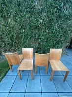 4 massief houten stoelen, Huis en Inrichting, Stoelen, Ophalen, Gebruikt, Bruin, Vier