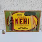 PLAQUE METAL NEHI DRINK GENUINE BOTTLE RC COLA COMPANY 1993, Collections, Utilisé, Enlèvement ou Envoi, Panneau publicitaire