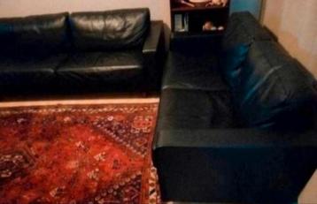 ✓ Salon 2 GYFORM Banken 3+2 LUXE DESIGN LUXE zwart dik leer beschikbaar voor biedingen