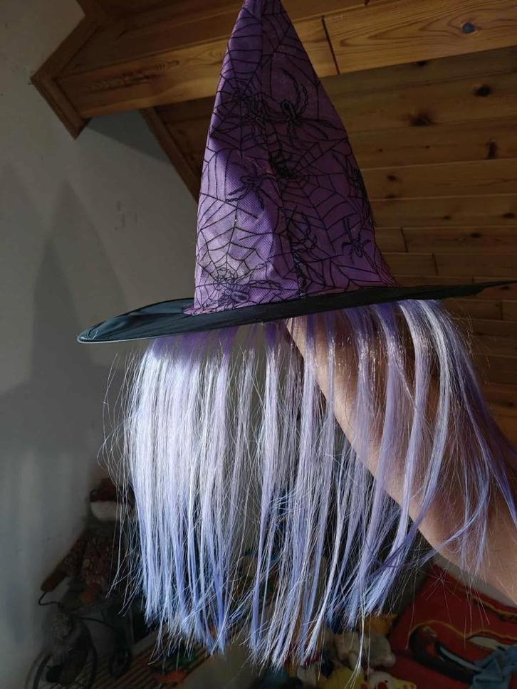 heksen hoed, Kleding | Dames, Carnavalskleding en Feestkleding, Zo goed als nieuw, Accessoires, Ophalen of Verzenden
