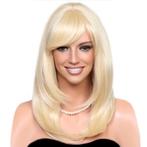 Pruik schouderlengte lichtblond steil haar Lollipop kleur 61, Envoi, Neuf