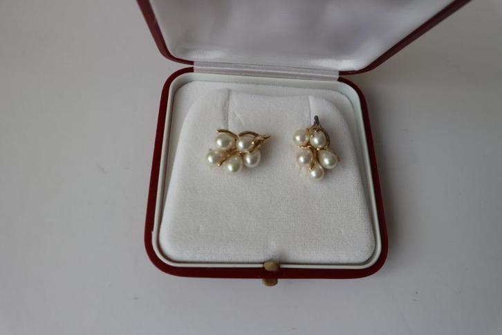 PARELOORBELLEN MAJORICA, Handtassen en Accessoires, Oorbellen, Goud, Wit, Ophalen of Verzenden