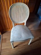 Houten gestoffeerde vintage stoelen, Ophalen, Gebruikt, Drie, Wit