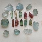 Toermalijn en Aquamarijn kristallen 20 stuks, Ophalen of Verzenden, Mineraal
