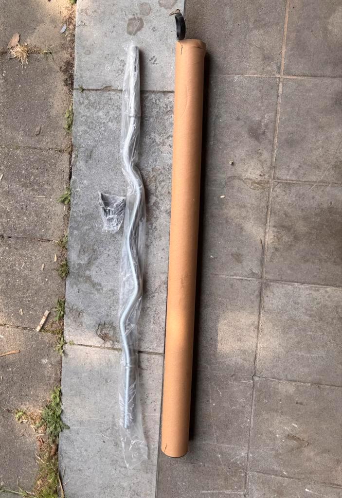 Curl halterstang 120cm, 30mm met 2 klemmen, Sport en Fitness, Fitnessmaterialen, Nieuw, Halterstangen, Ophalen