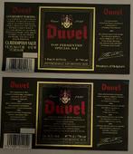 2 étiquettes de bière inutilisées Duvel - Moortgat Espagne, Comme neuf, Duvel, Autres types, Enlèvement ou Envoi