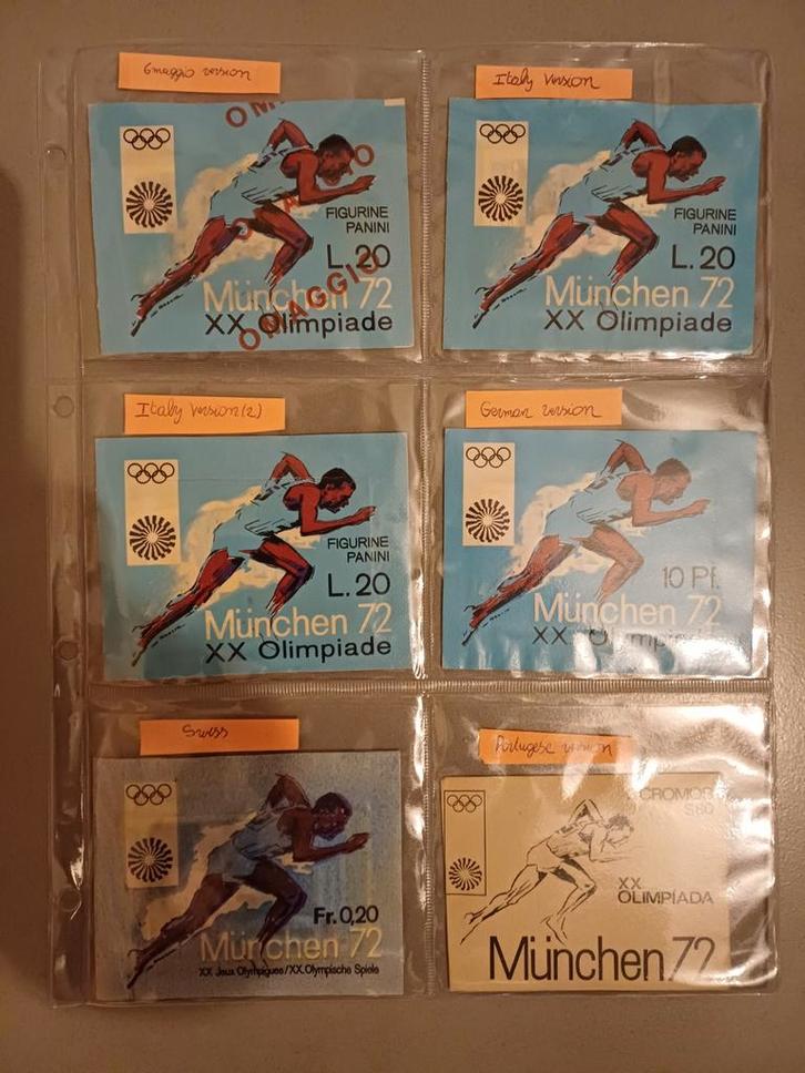 Panini München 72  10 different packet versions, Hobby en Vrije tijd, Stickers en Plaatjes, Ophalen of Verzenden