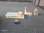 DECOR GARE  AVEC FIGURINE FIGURINE+LOCOMOTIVE+VEHICULES, Autres marques, Enlèvement ou Envoi, Courant alternatif, Rails
