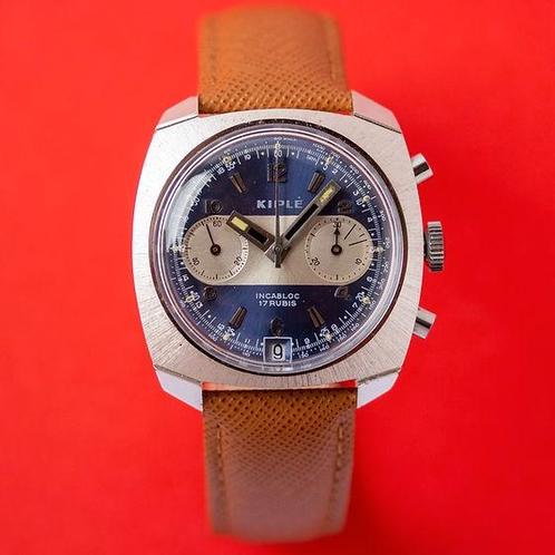 Montre Chrono VINTAGE 70' - KIPLE/LANDERON, Handtassen en Accessoires, Horloges | Heren, Gebruikt, Polshorloge, Overige merken