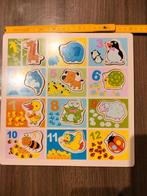 Houten legpuzzel dieren tellen, Ophalen, Gebruikt, 10 tot 50 stukjes, Van hout