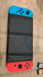 Nintendo switch oled met alles erbei +3 spellen en 2 hoesjes, Games en Spelcomputers, Ophalen, Gebruikt, Switch OLED, Met games